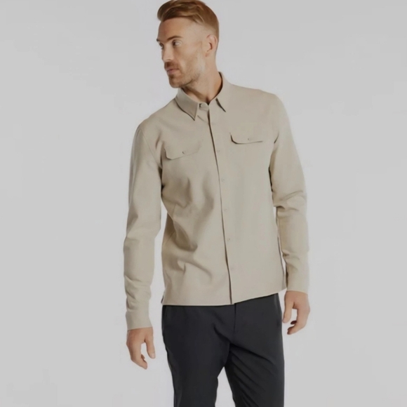 NWOT- Public Rec Long Sleeve Button Down Shirt Men's Size XL Color: Silver Sage - Picture 1 of 9